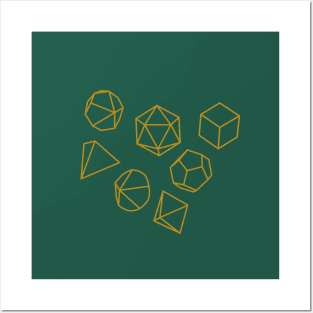 Geometric Dice Pattern in Mustard Posters and Art